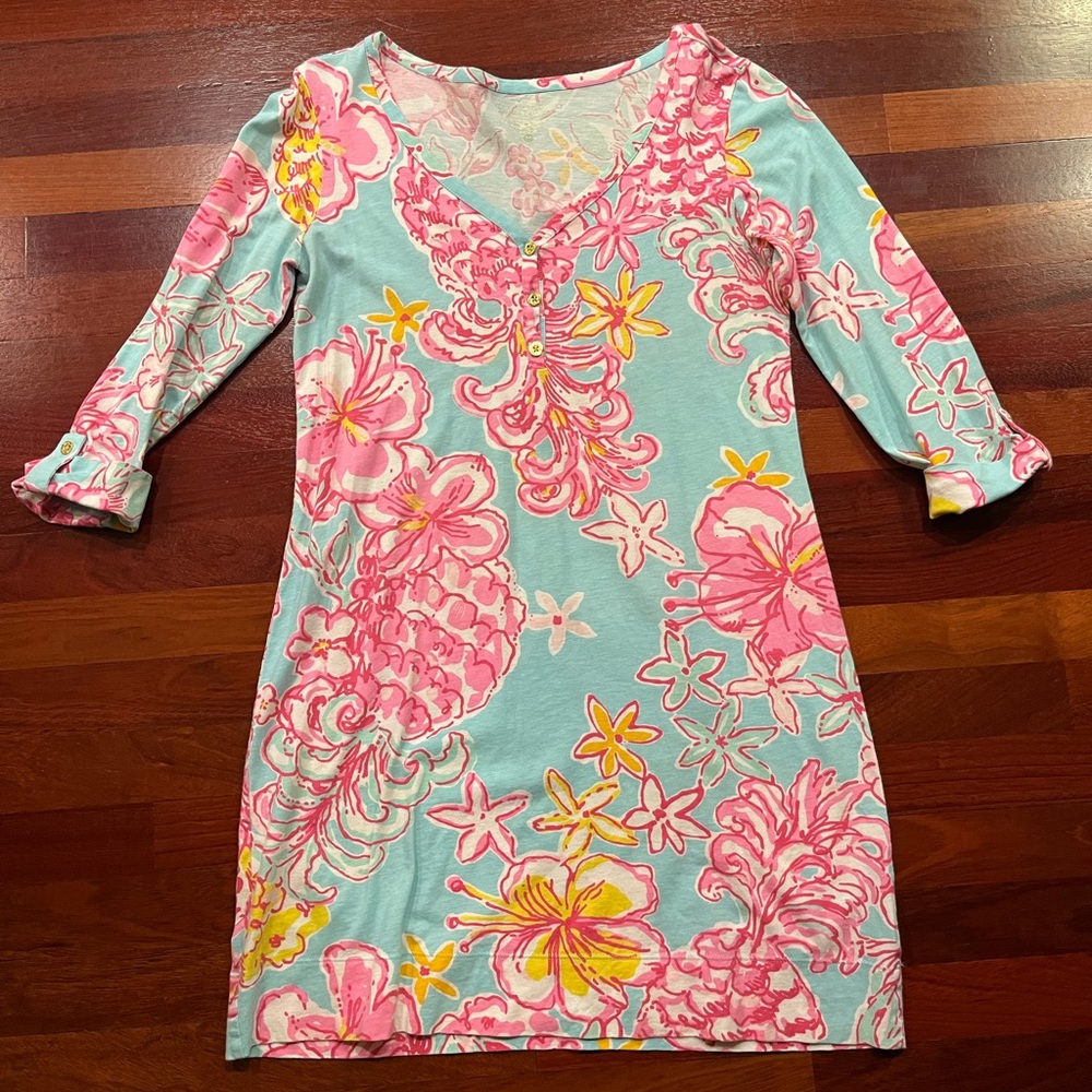 Lilly Pulitzer Pink and Blue Floral Dress
